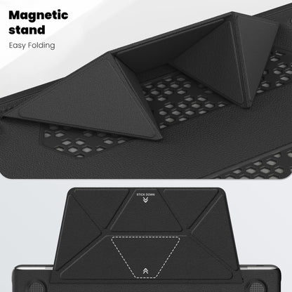 For MacBook Pro 14 inch A2918 / A2992 Business Magnetic Holder PC + PU Laptop Protective Case(Black) - MacBook Pro Cases by buy2fix | Online Shopping UK | buy2fix