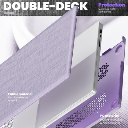 For MacBook Pro 16.2 inch A2991 / A2485 Fabric Magnetic Holder Laptop Protective Case(Purple) - MacBook Pro Cases by buy2fix | Online Shopping UK | buy2fix