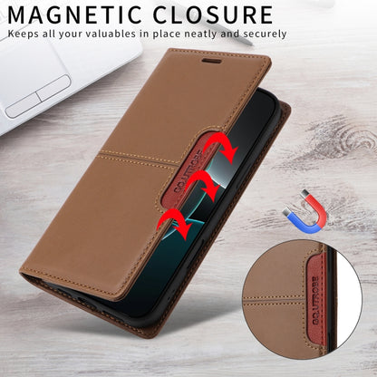 For iPhone 16 GQUTROBE G01 RFID Anti-theft Leather Phone Case(Brown) - iPhone 16 Cases by GQUTROBE | Online Shopping UK | buy2fix