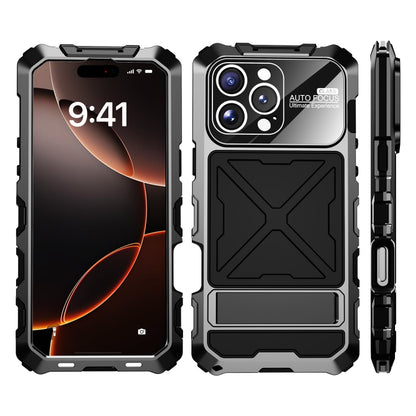 For iPhone 16 Pro Max R-JUST Life Waterproof Dustproof Shockproof Phone Case(Black) - iPhone 16 Pro Max Cases by R-JUST | Online Shopping UK | buy2fix