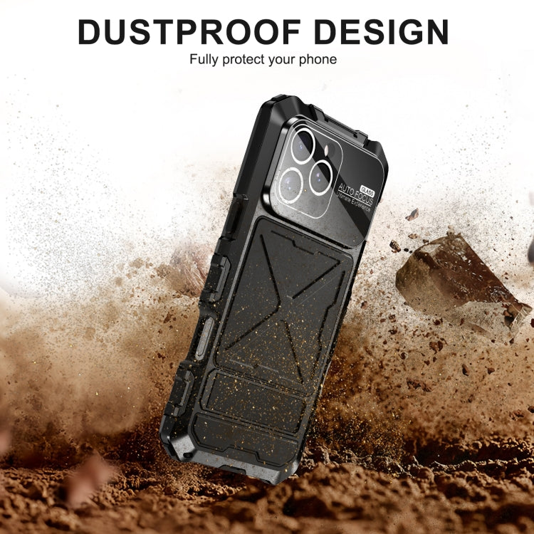 For iPhone 16 Pro Max R-JUST Life Waterproof Dustproof Shockproof Phone Case(Black) - iPhone 16 Pro Max Cases by R-JUST | Online Shopping UK | buy2fix