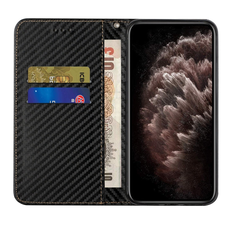 For Samsung Galaxy S25 Ultra 5G Carbon Fiber Texture Magnetic Flip Leather Phone Case(Black) - Galaxy S25 Ultra 5G Cases by buy2fix | Online Shopping UK | buy2fix