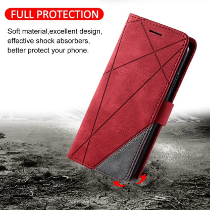 For Samsung Galaxy S25+ 5G Skin Feel Splicing Leather Phone Case(Red) - Galaxy S25+ 5G Cases by buy2fix | Online Shopping UK | buy2fix