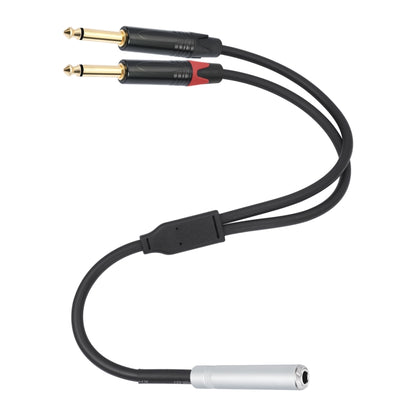 6.35mm 1/4 TRS Stereo Female to Dual Male Y-type Audio Cable, Length:50cm - Microphone Audio Cable & Connector by buy2fix | Online Shopping UK | buy2fix