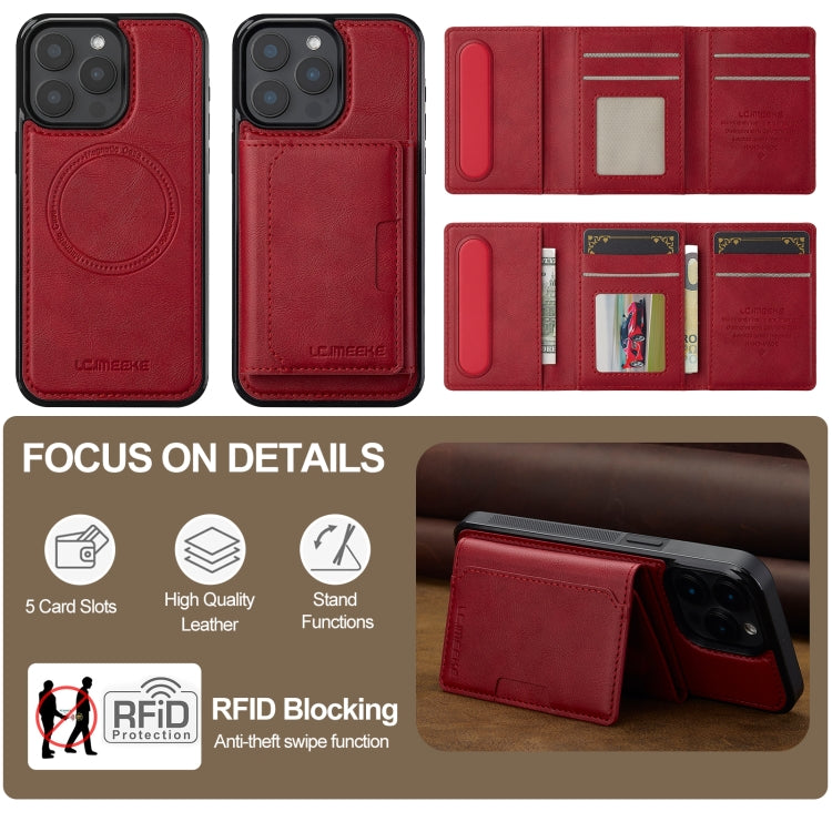 For iPhone 16 Pro LC.IMEEKE L5 Series Detachable RFID Card Bag Magsafe Phone Case(Red) - iPhone 16 Pro Cases by LC.IMEEKE | Online Shopping UK | buy2fix