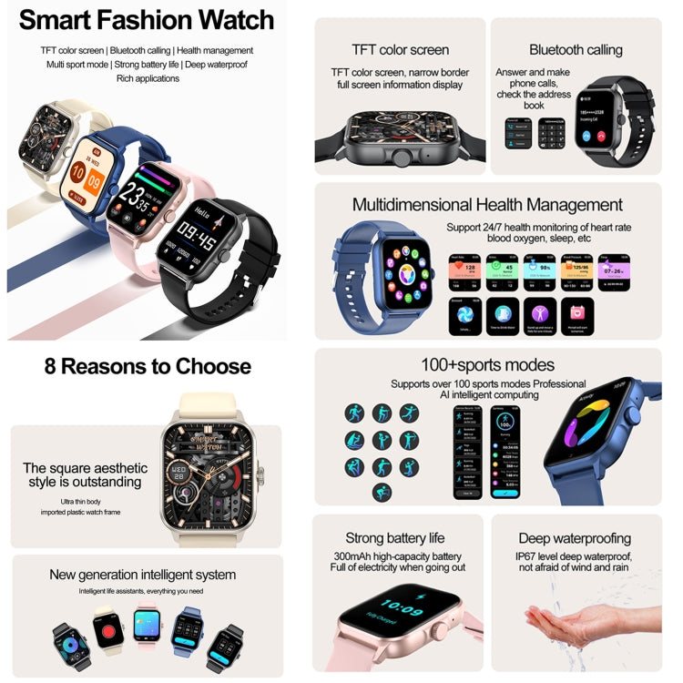 ZW36A 1.83 inch BT Call Smart Watch, Blood oxygen / Blood Pressure / Heart Rate(Black) - Smart Wristbands by buy2fix | Online Shopping UK | buy2fix