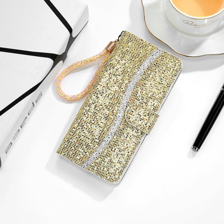 For Samsung Galaxy S25+ 5G Glitter Powder Filp Leather Phone Case(Gold) - Galaxy S25+ 5G Cases by buy2fix | Online Shopping UK | buy2fix