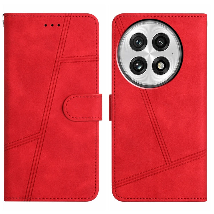 For OnePlus 13 Skin-feel Stitching Leather Phone Case(Red) - OnePlus Cases by buy2fix | Online Shopping UK | buy2fix