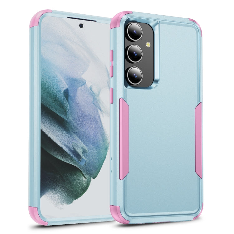 For Samsung Galaxy S25 5G TPU + PC Shockproof Protective Phone Case(Grey Green + Pink) - Galaxy S25 5G Cases by buy2fix | Online Shopping UK | buy2fix