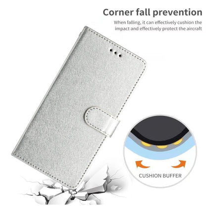 For Samsung Galaxy S25+ 5G Silk Texture Horizontal Flip Leather Phone Case(Silver) - Galaxy S25+ 5G Cases by buy2fix | Online Shopping UK | buy2fix