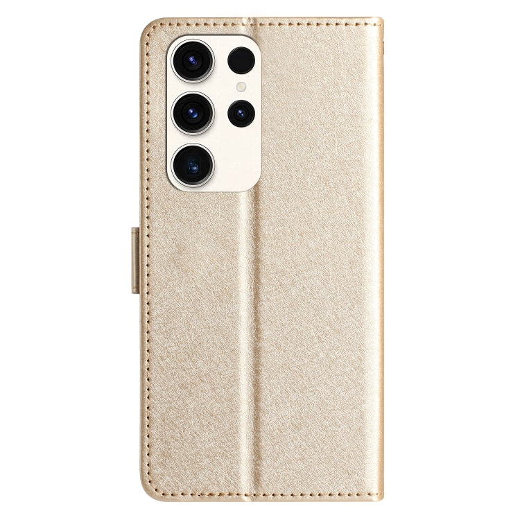 For Samsung Galaxy S25 Ultra 5G Silk Texture Horizontal Flip Leather Phone Case(Gold) - Galaxy S25 Ultra 5G Cases by buy2fix | Online Shopping UK | buy2fix