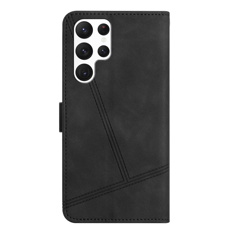 For Samsung Galaxy S25 Ultra 5G Skin-feel Stitching Leather Phone Case(Black) - Galaxy S25 Ultra 5G Cases by buy2fix | Online Shopping UK | buy2fix