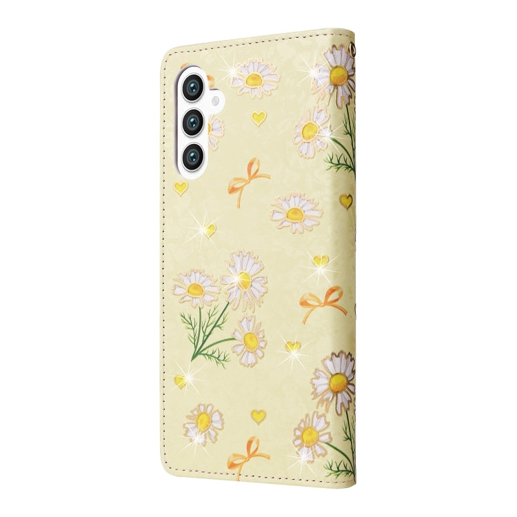 For Samsung Galaxy S25+ 5G Bronzing Painting RFID Leather Phone Case(Yellow Daisy) - Galaxy S25+ 5G Cases by buy2fix | Online Shopping UK | buy2fix