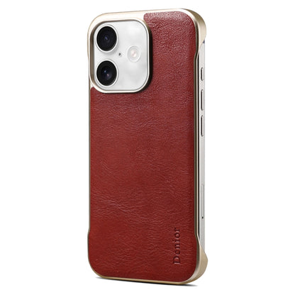 For iPhone 16 Plus Denior MagSafe Genuine Leather Calf Texture  Phone Case(Red) - iPhone 16 Plus Cases by Denior | Online Shopping UK | buy2fix