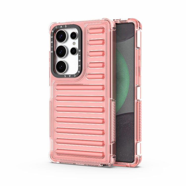 For Samsung Galaxy S25 Ultra 5G High Transparency TPU Hybrid PC Airbag Phone Case(Peach Red) - Galaxy S25 Ultra 5G Cases by buy2fix | Online Shopping UK | buy2fix