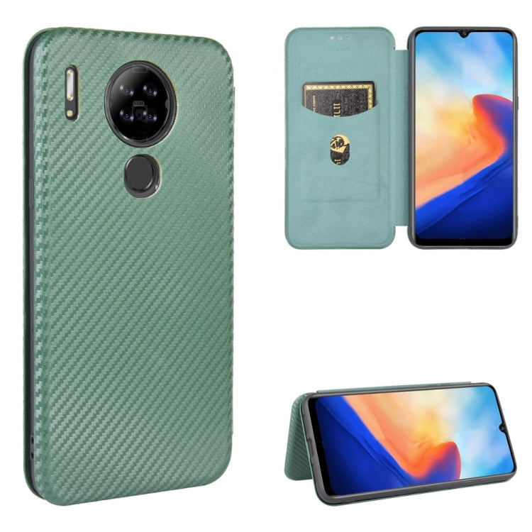 For Blackview A80 Carbon Fiber Texture Horizontal Flip TPU + PC + PU Leather Case with Card Slot(Green) - More Brand by buy2fix | Online Shopping UK | buy2fix