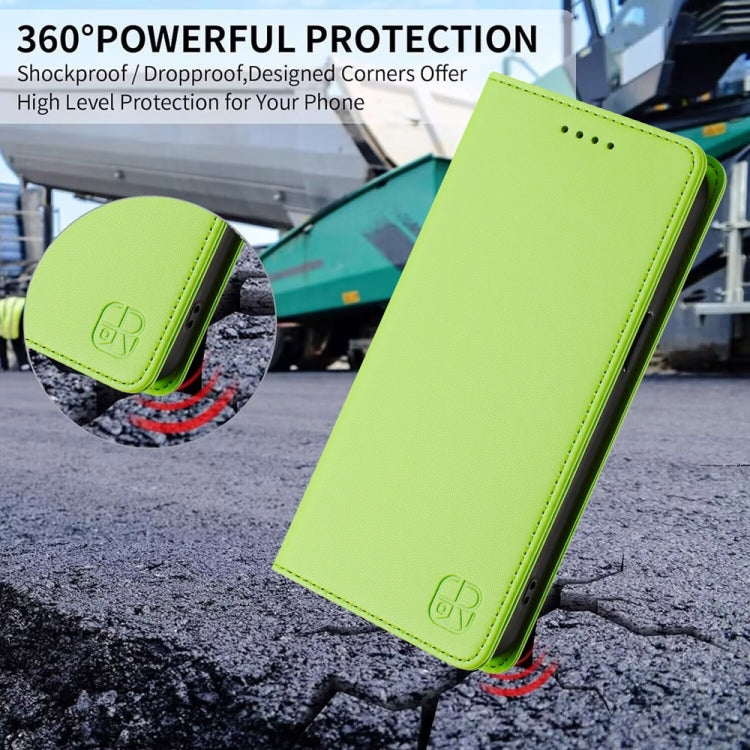 For OnePlus 11 RC01 Dual-Folded Magnetic Suction RFID Leather Phone Case(Grass Green) - OnePlus Cases by buy2fix | Online Shopping UK | buy2fix