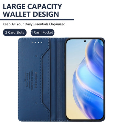 For OnePlus 12 Global RC01 Dual-Folded Magnetic Suction RFID Leather Phone Case(Dark Blue) - OnePlus Cases by buy2fix | Online Shopping UK | buy2fix