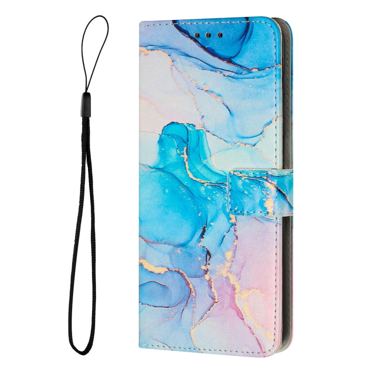 For Samsung Galaxy S25+ 5G Painted Marble Pattern Leather Phone Case(Pink Green) - Galaxy S25+ 5G Cases by buy2fix | Online Shopping UK | buy2fix