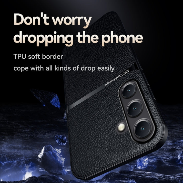 For Samsung Galaxy S25 5G Litchi Leather Magnetic Full Coverage Shockproof Phone Case(Black) - Galaxy S25 5G Cases by buy2fix | Online Shopping UK | buy2fix