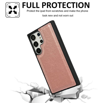 For Samsung Galaxy S25+ 5G Cowhide Texture Back Cover Phone Case(Rose Gold) - Galaxy S25+ 5G Cases by buy2fix | Online Shopping UK | buy2fix