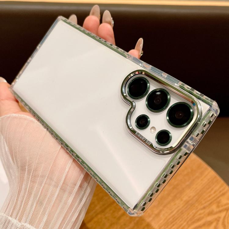 For Samsung Galaxy S25 Ultra 5G Transparent Phone Case with Lens Film(Green) - Galaxy S25 Ultra 5G Cases by buy2fix | Online Shopping UK | buy2fix