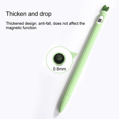 For Apple Pencil 1 Contrasting Color Mint Leaf Silicone Non-slip Protective Cover(Green) - Pencil Accessories by buy2fix | Online Shopping UK | buy2fix