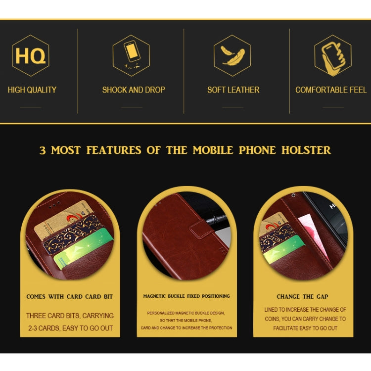 For Blackview BV5500 idewei Crazy Horse Texture Horizontal Flip Leather Case with Holder & Card Slots & Wallet(Brown) - More Brand by idewei | Online Shopping UK | buy2fix