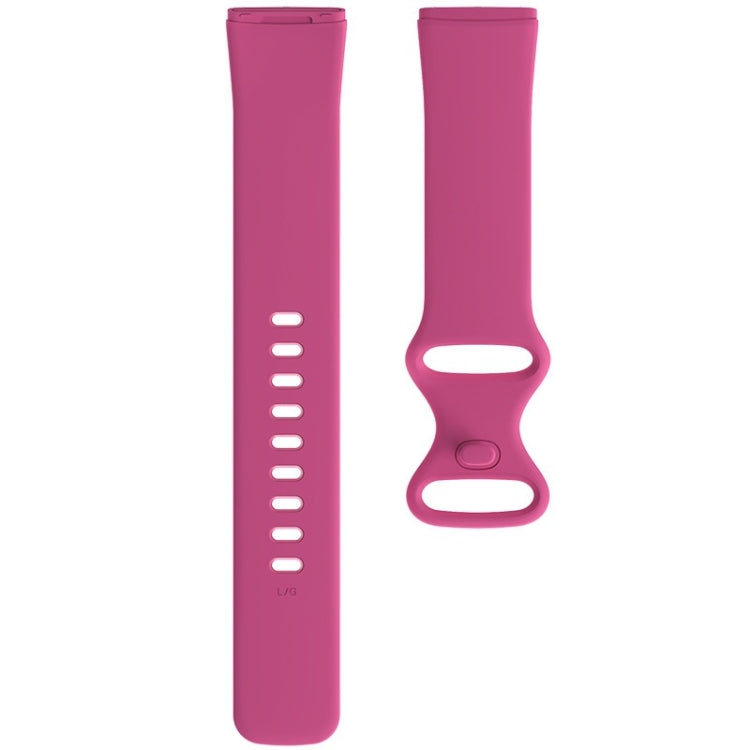 For Fitbit Versa 3 / Sense Silicone Watch Band, Size: S(Rose Red) - Watch Bands by buy2fix | Online Shopping UK | buy2fix