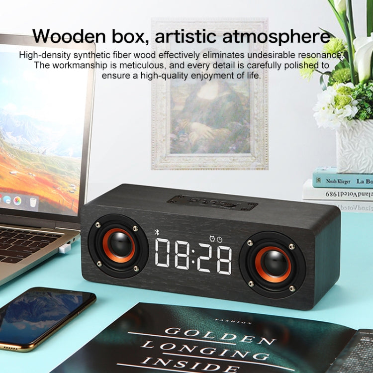 M5 Subwoofer Wooden Bluetooth 4.2 Speaker, Support TF Card & 3.5mm AUX & FM(Black) - Desktop Speaker by buy2fix | Online Shopping UK | buy2fix