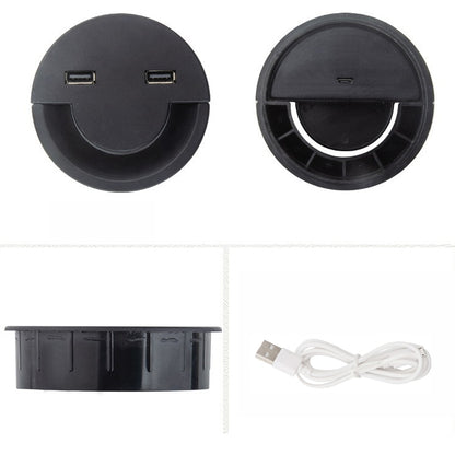 80mm Desktop Outlet USB Cable Wire Hole Cover Round Winder Holder - Cable Organizer by buy2fix | Online Shopping UK | buy2fix