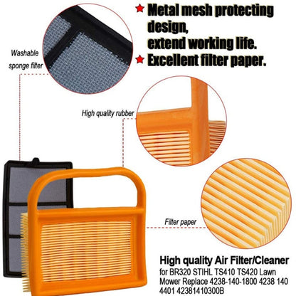 Air Filter Cleaner for Stihl TS410 420 480 500i Concrete Cutoff Chop Saw Replace 4238 141 0300 Stens 605-555 Rotary 12716 - Lawn Mower, Saws & Accessories by buy2fix | Online Shopping UK | buy2fix