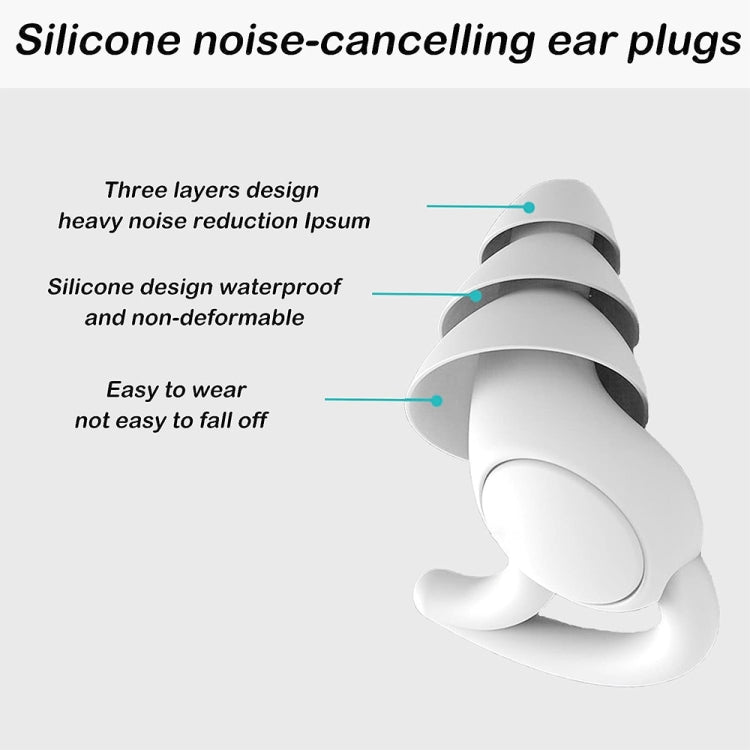 iMeBoBo iM9689 Shark Fin Version NThree Layer ano Silicone Sleeping Noise Reduction Earplugs with Jar - Anti-dust & Ear Caps by buy2fix | Online Shopping UK | buy2fix