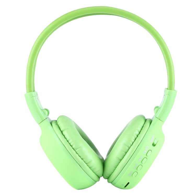 BS-N65 Headband Folding Stereo HiFi Wireless Headphone Headset with LCD Screen & TF Card Slot & LED Indicator Light & FM Function(Green) - Headset & Headphone by buy2fix | Online Shopping UK | buy2fix