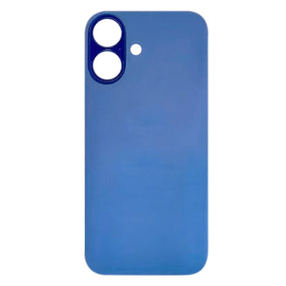 For iPhone 16 Easy Replacement Big Camera Hole Glass Back Battery Cover(Blue) -  by buy2fix | Online Shopping UK | buy2fix