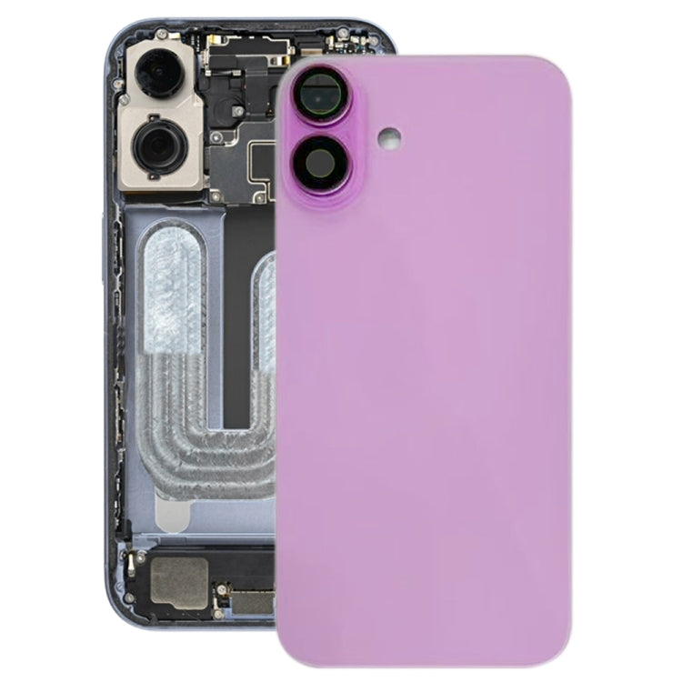 For iPhone 16 Battery Back Cover with Camera Lens Cover(Pink) -  by buy2fix | Online Shopping UK | buy2fix