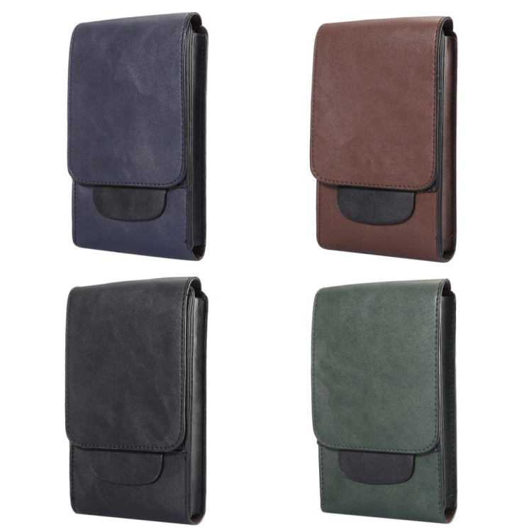 6.3 inch and Below Universal Crazy Horse Texture 3 Pouches Vertical Flip Leather Case with Belt Hole & Climbing Buckle for Galaxy Note 8, Sony, Huawei, Meizu, Lenovo, ASUS, Cubot, Oneplus, Oukitel, Xiaomi, DOOGEE, Vkworld, and other Smartphones(Dark Blue) - More iPhone Cases by buy2fix | Online Shopping UK | buy2fix