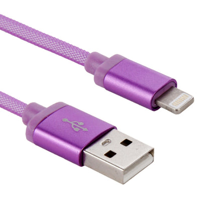 1m Net Style Metal Head 8 Pin to USB Data / Charger Cable(Purple) - Normal Style Cable by buy2fix | Online Shopping UK | buy2fix