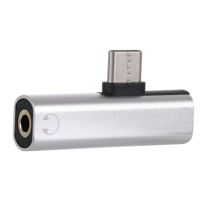 2 in 1 USB-C / Type-C Male to USB-C / Type-C Female 3.5mm Jack Charging Listening Adapter(Silver) - Type-C Adapter by buy2fix | Online Shopping UK | buy2fix