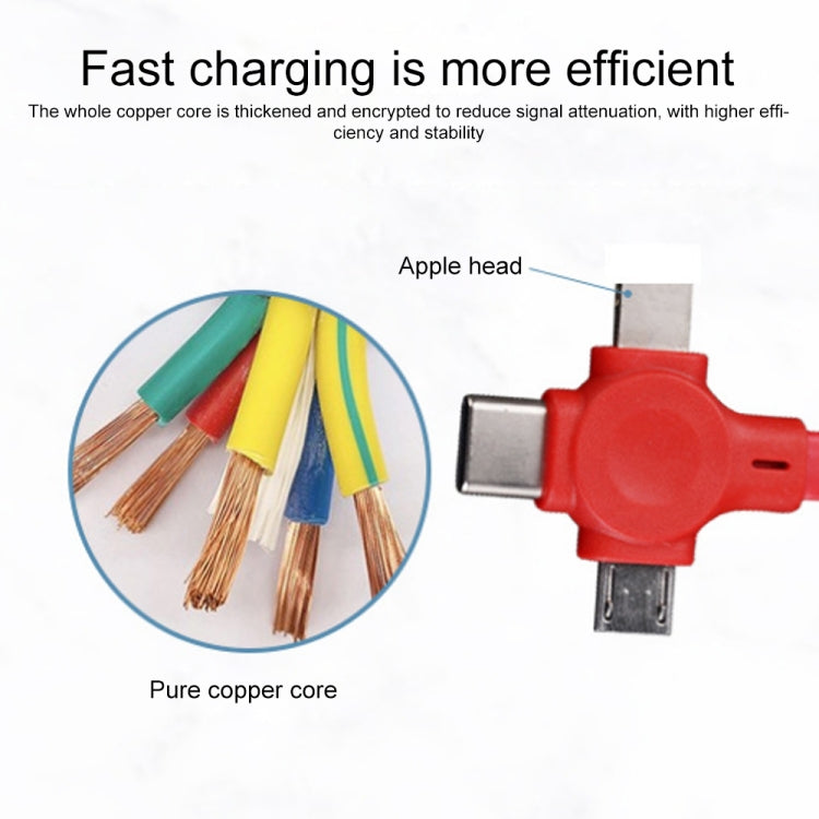 019-1 3 in 1 USB to 8 Pin + Micro USB + USB-C / Type-C Macaron Telescopic Data Cable with Storage Slot & Bracket, Cable Length: 1m (Black) - Multifunction Cable by buy2fix | Online Shopping UK | buy2fix