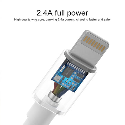 IVON CA73 2.4A 8 Pin Fast Charging Data Cable, Length: 2m(White) - Normal Style Cable by IVON | Online Shopping UK | buy2fix