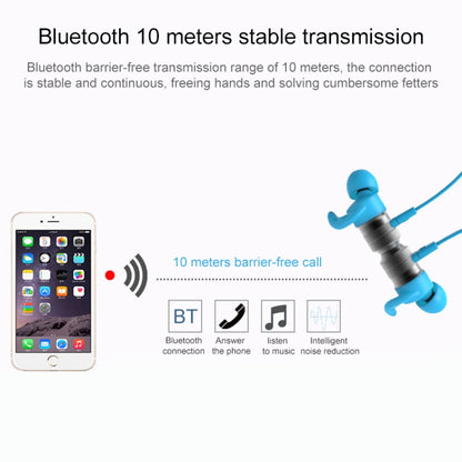 Universe XHH-O300 Noise Cancelling Magnetic Earbuds Wireless Bluetooth Sports Headset, For iPhone, Samsung, Huawei, Xiaomi, HTC and Other Smartphones(Blue) - Bluetooth Earphone by buy2fix | Online Shopping UK | buy2fix