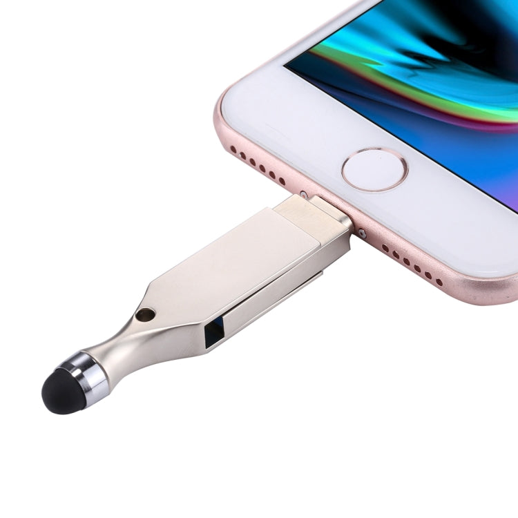 RQW-10E 2 in 1 USB 2.0 & 8 Pin 32GB Flash Drive with Stylus Pen, for iPhone & iPad & iPod & Most Android Smartphones & PC Computer - U Disk & Card Reader by buy2fix | Online Shopping UK | buy2fix