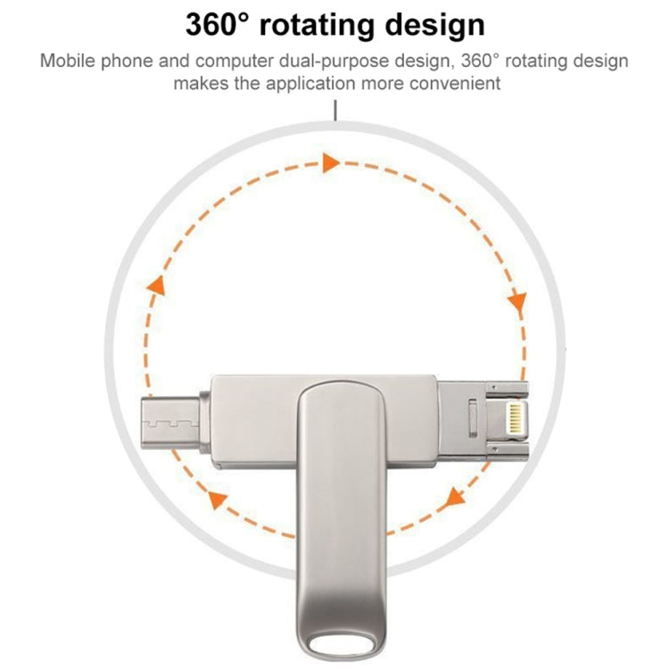 RQW-10X 3 in 1 USB 2.0 & 8 Pin & USB-C / Type-C 16GB Flash Drive, for iPhone & iPad & iPod & Most Android Smartphones & PC Computer - U Disk & Card Reader by buy2fix | Online Shopping UK | buy2fix