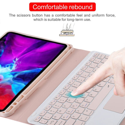 TG11BC Detachable Bluetooth Pink Keyboard Microfiber Leather Tablet Case for iPad Pro 11 inch (2020), with Touchpad & Pen Slot & Holder (Pink) - For iPad Pro by buy2fix | Online Shopping UK | buy2fix