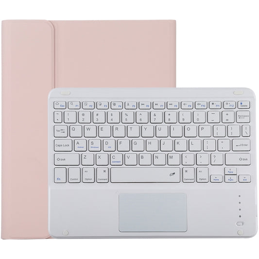 TG-102BC Detachable Bluetooth White Keyboard + Microfiber Leather Tablet Case for iPad 10.2 inch / iPad Air (2019), with Touch Pad & Pen Slot & Holder(Pink) - For iPad Air by buy2fix | Online Shopping UK | buy2fix