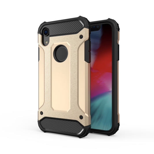 For iPhone XR TPU + PC Armor Combination Back Cover Case (Gold) - More iPhone Cases by buy2fix | Online Shopping UK | buy2fix