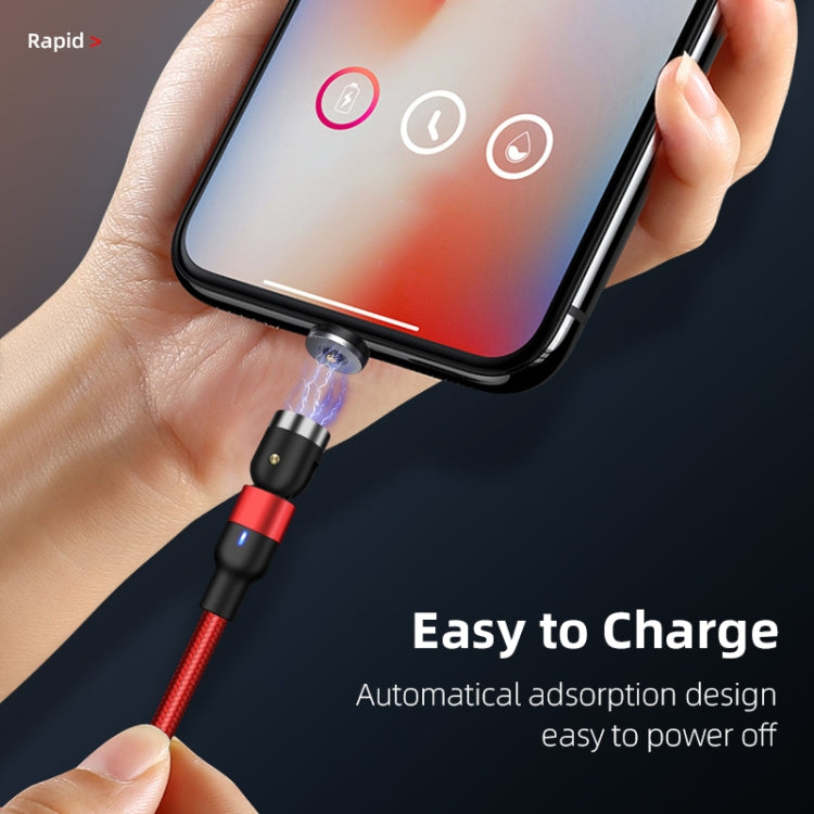 2m 2A Output 3 in 1 USB to 8 Pin + USB-C / Type-C + Micro USB Nylon Braided Rotate Magnetic Charging Cable (Purple) - Charging Cable & Head by buy2fix | Online Shopping UK | buy2fix