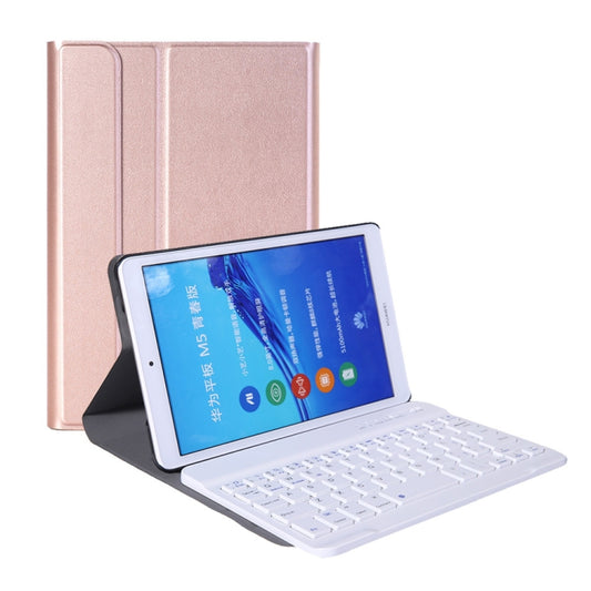 A0M5 Detachable Bluetooth Keyboard + Ultrathin Horizontal Flip Leather Tablet Case for Huawei MediaPad M5 & Honor Tab 5 8 inch, with Holder(Rose Gold) - Huawei Keyboard by buy2fix | Online Shopping UK | buy2fix