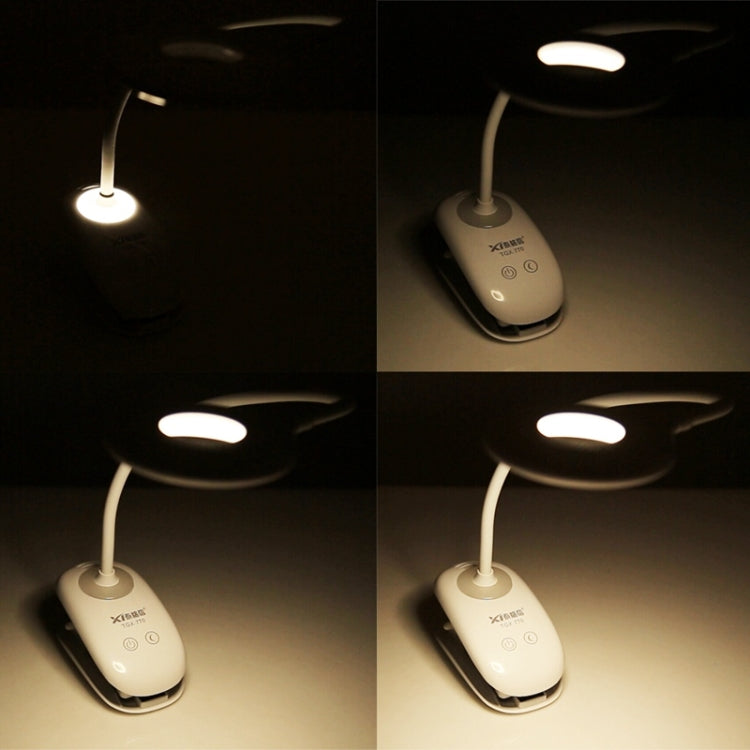 TGX-770 3-grade Brightness Touch Dimmer LED Desk Lamp, 28 LEDs Flexible Goose Neck Hollow Ring Design Eye Protection Light with Clip & Small Night Light Function - Desk Lamps by buy2fix | Online Shopping UK | buy2fix